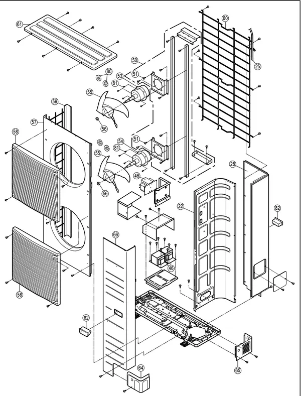 Exploded view Panasonic WH-UX16HE8: Outdoor unit