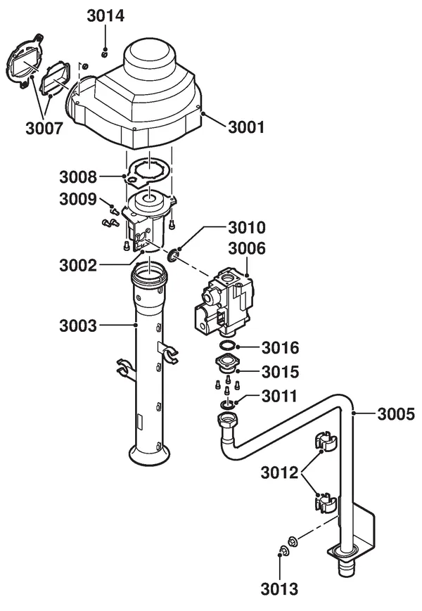 Exploded view Remeha Quinta Pro 90 Solo: Gas fan