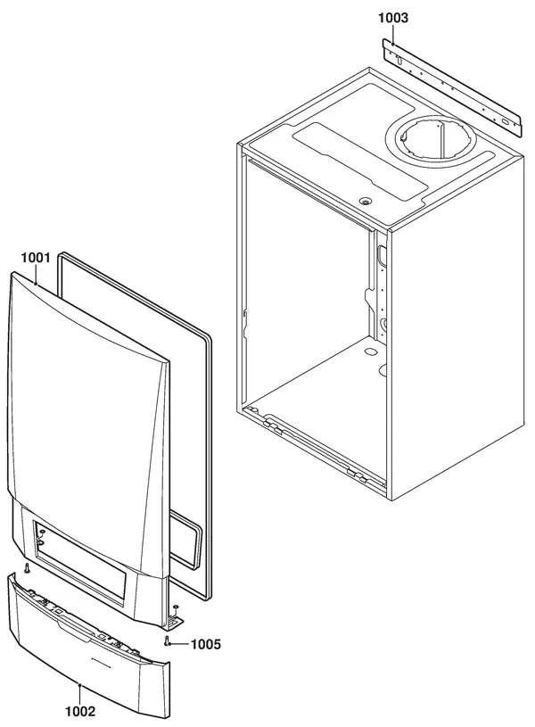 Exploded view Remeha Quinta Pro 90 Solo: Casing