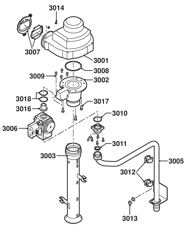 Exploded view Remeha Quinta Pro 115 Solo: Gas fan