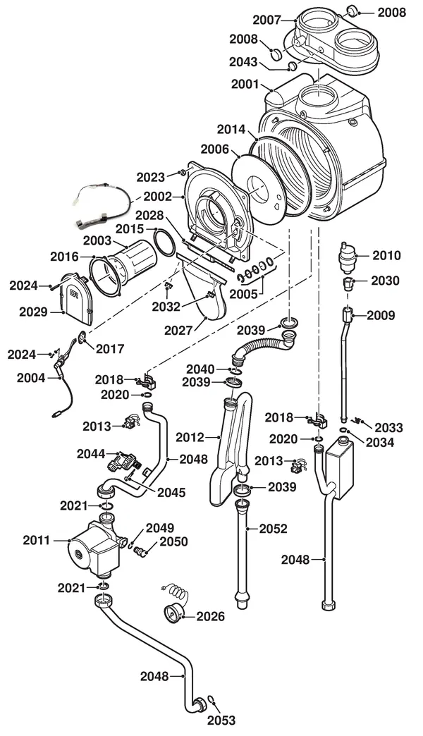 Exploded view Remeha Avanta CW6: Internal mechanism