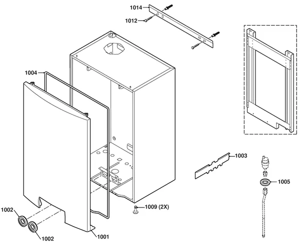 Exploded view Remeha Avanta CW6: Casing