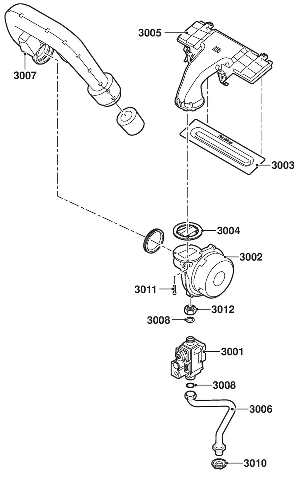 Exploded view Remeha Calenta 40C Combi CW5: Gas fan