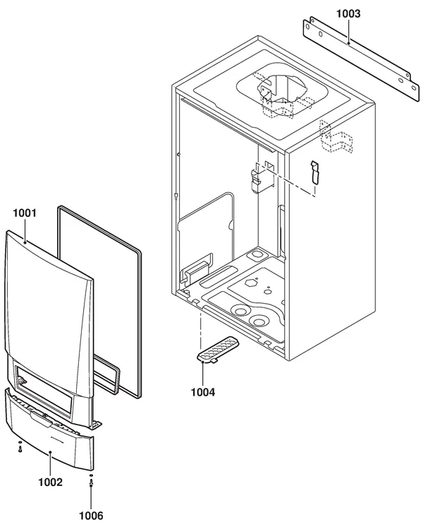 Exploded view Remeha Calenta 40C Combi CW5: Casing