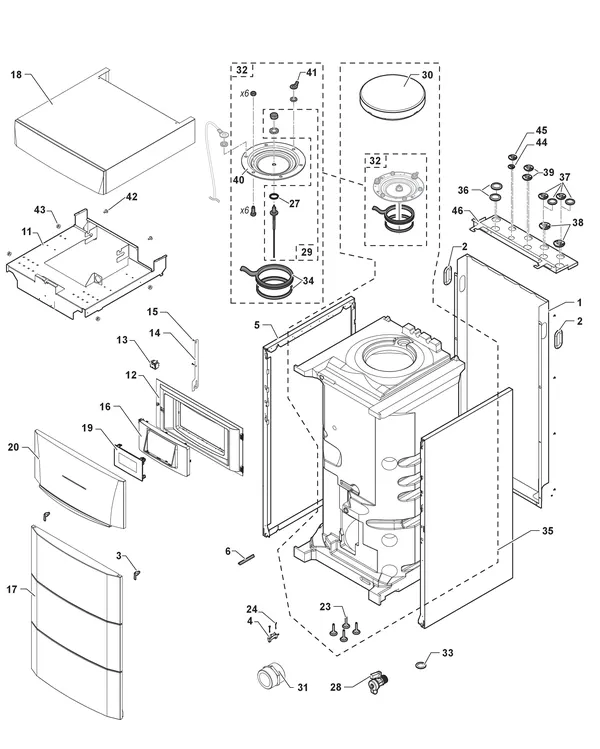 Exploded view Remeha Eria Tower Ace: Housing
