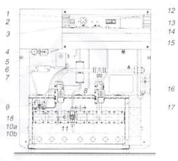 Exploded view Remeha Gas 1020: Totaaloverzicht 7 sections
