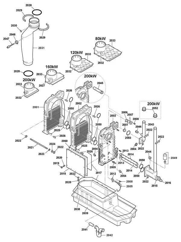 Exploded view Remeha Gas 210 Ace: Internal mechanism