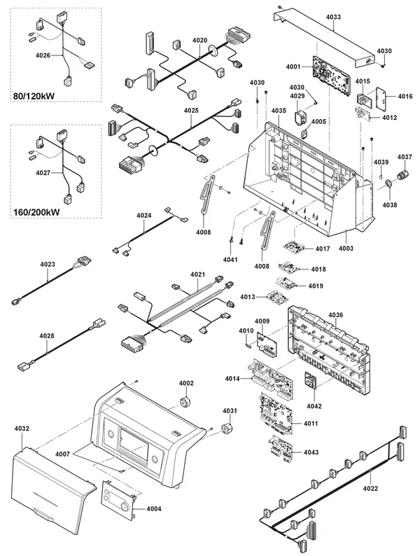 Exploded view Remeha Gas 210 Ace: Electrics