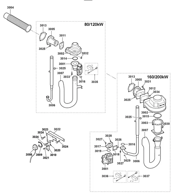 Exploded view Remeha Gas 210 Ace: Gas fan