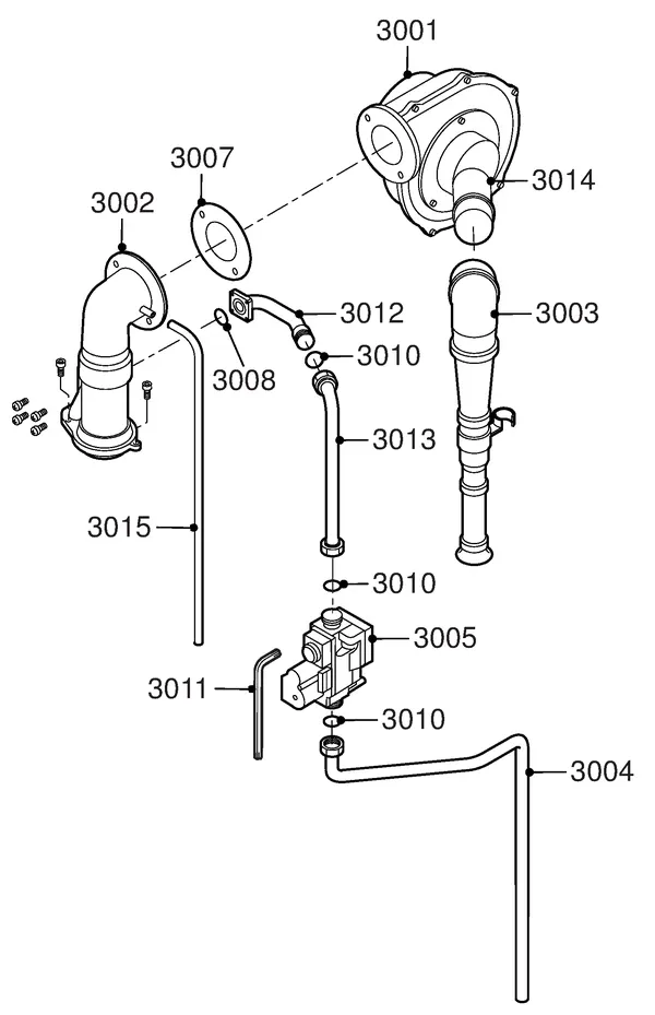 Exploded view Remeha Quinta 30 Solo: Gas fan