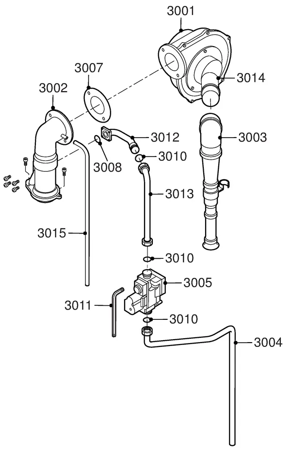 Exploded view Remeha Quinta 35 Combi: Gas ventilator