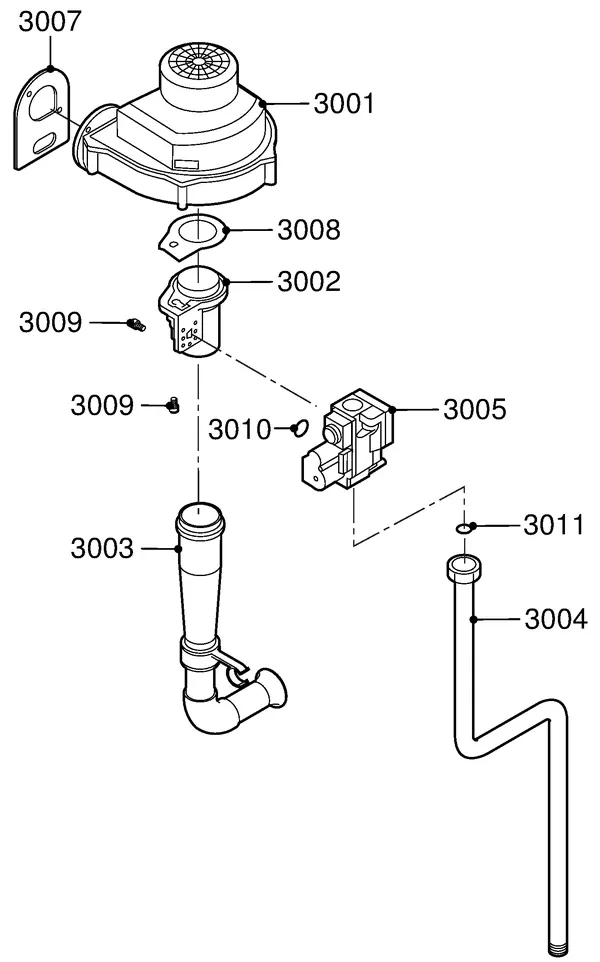 Exploded view Remeha Quinta 45 Solo: Gas fan
