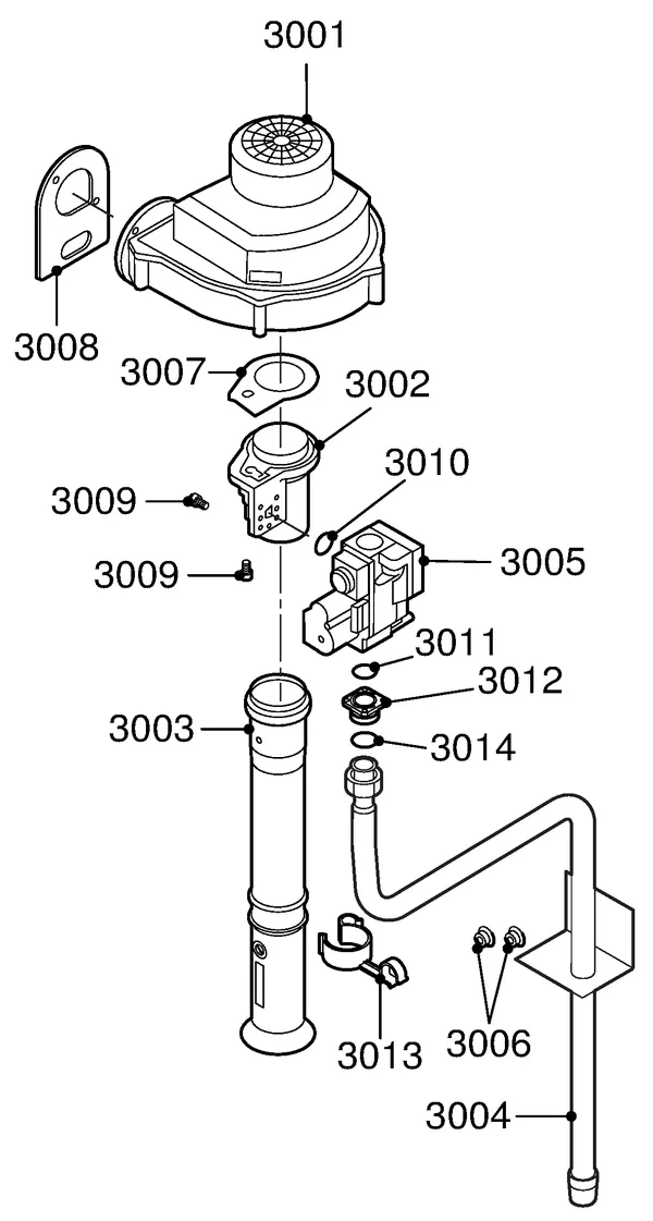 Exploded view Remeha Quinta 85 Solo: Gas fan
