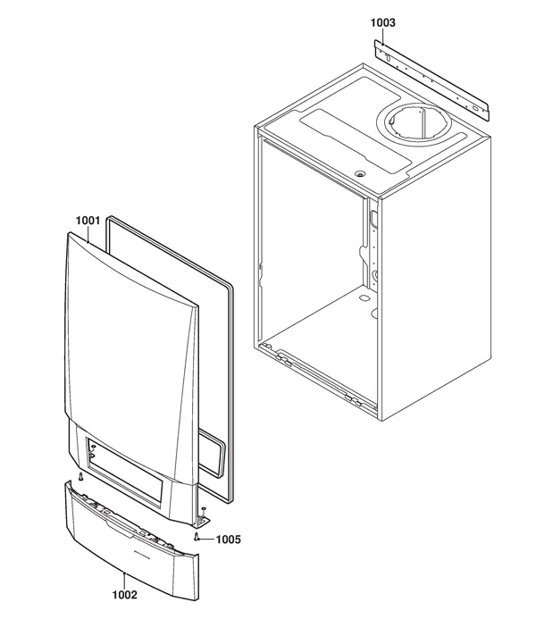 Exploded view Remeha Quinta Pro 65 Solo: Casing