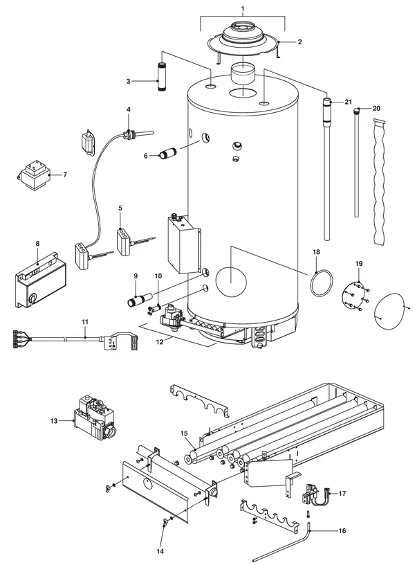 Exploded view Remeha Sentry EBW: Totaaloverzicht