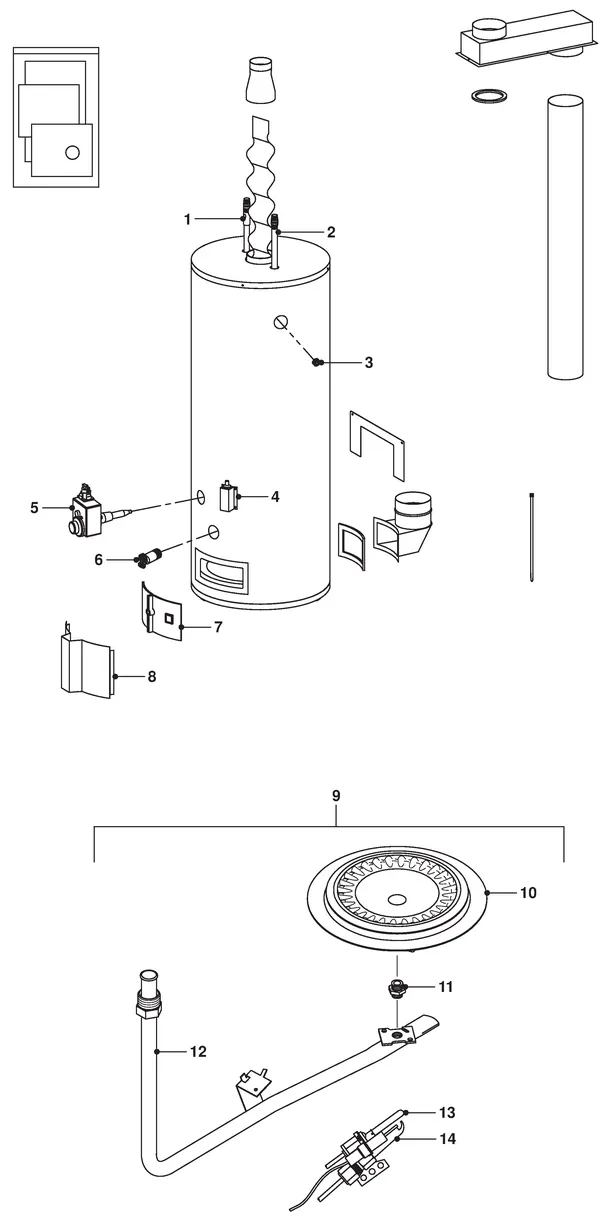 Exploded view Remeha Sentry RSC: Totaaloverzicht
