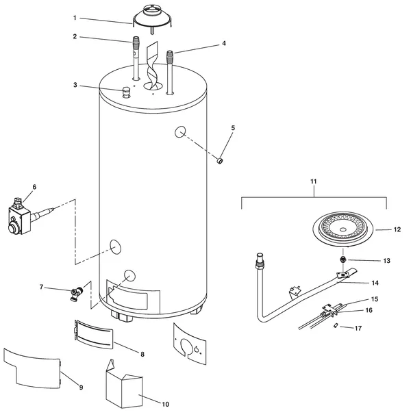 Exploded view Remeha Sentry SEN BW: Totaaloverzicht
