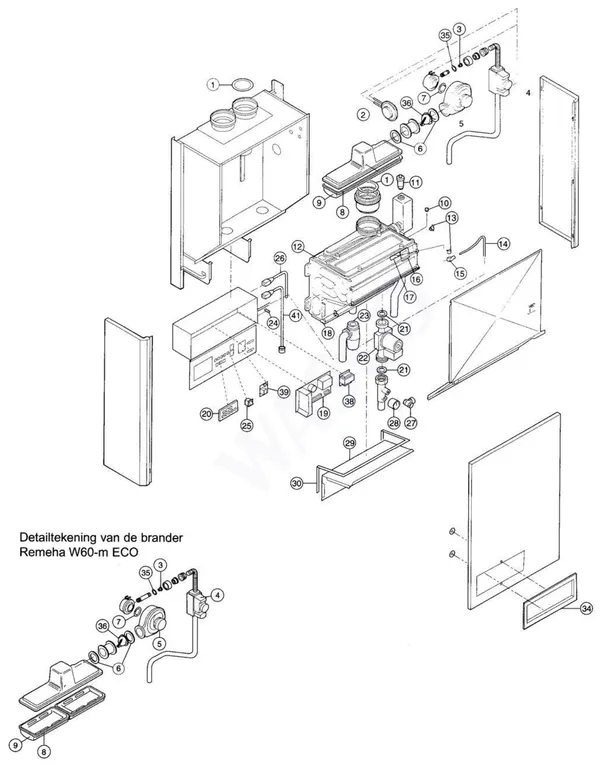 Exploded view Remeha W40 Modulating Eco: Overview