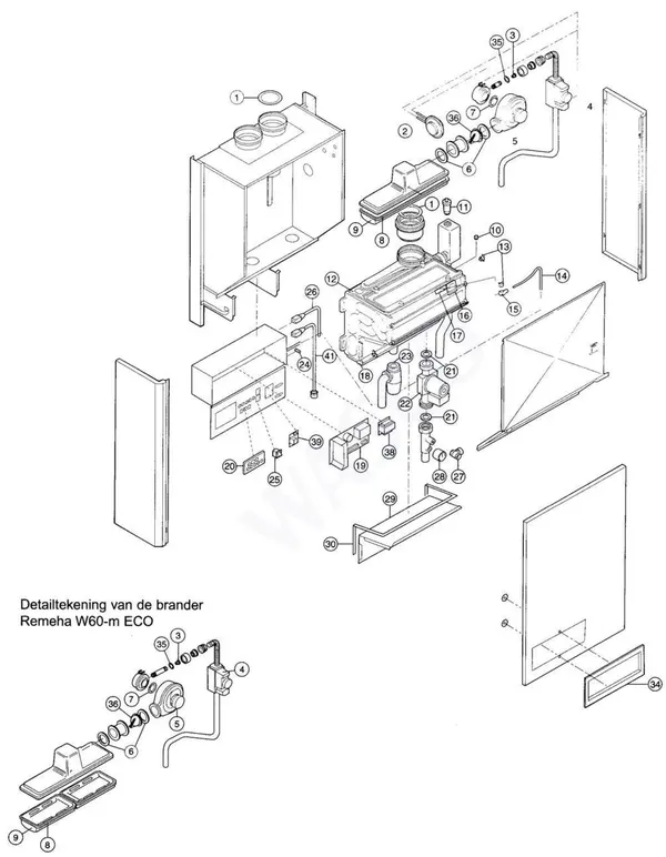 Exploded view Remeha W60 Modulating Eco: Overview