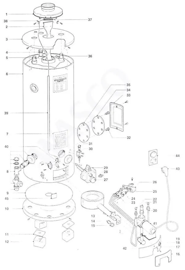 Exploded view A.O. Smith BT(T)E 85 PN: Overview