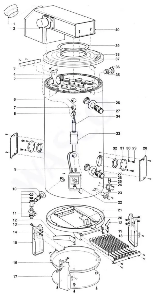Exploded view A.O. Smith BTR 197: Overview