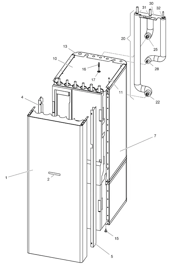 Exploded view Stiebel Eltron HSBC 300 L COOL (09/2018 - 12/2021): Mantel