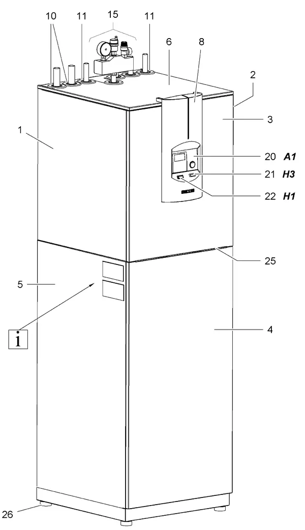 Exploded view Stiebel Eltron WPC 5-13 INTEGRAL MIT R410A (06/2004-03/2005): Mantel