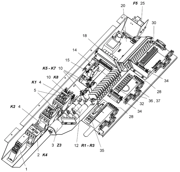 Exploded view Stiebel Eltron WPC 5-13 INTEGRAL MIT R410A (06/2004-03/2005): Regelkast