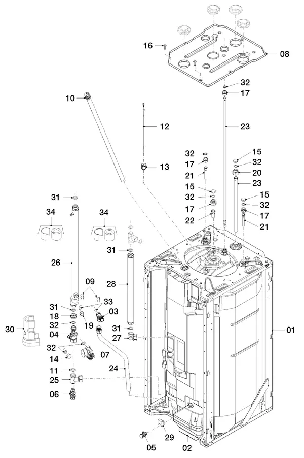 Exploded view Vaillant uniTOWER VIH QW 190/1 E (0010019708): Tank