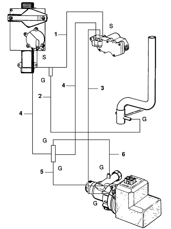 Exploded view Vaillant Combiketel Turbo CWK 24-12 E SO28: Aansluitdelen stuurleidingen
