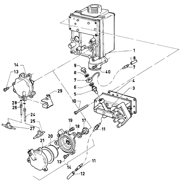 Exploded view Vaillant Combiketel Turbo CWK 24-12 E SO28: Gasblok