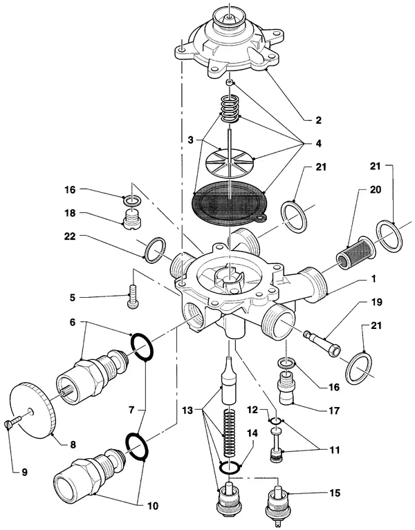 Exploded view Vaillant Combiketel Turbo CWK 24-12 E SO28: Watergedeelte vanaf 05