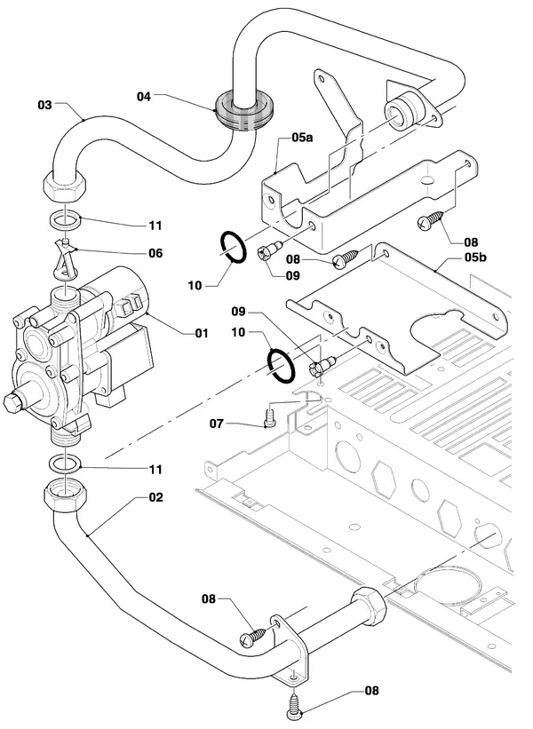 Exploded view Vaillant Combiketel Turbo CWK 245/4-5 R3: Gasblok