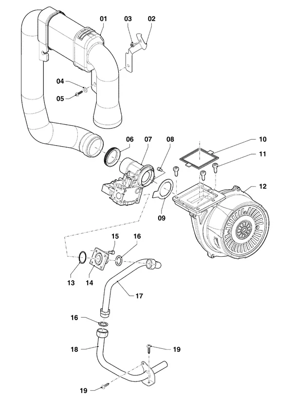 Exploded view Vaillant ecoTEC pro classic VHR CW3 5-3 EXP: Gasblok