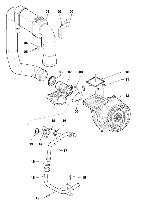 Exploded view Vaillant ecoTEC pro classic VHR CW5 5-3 OT R2: Gasblok