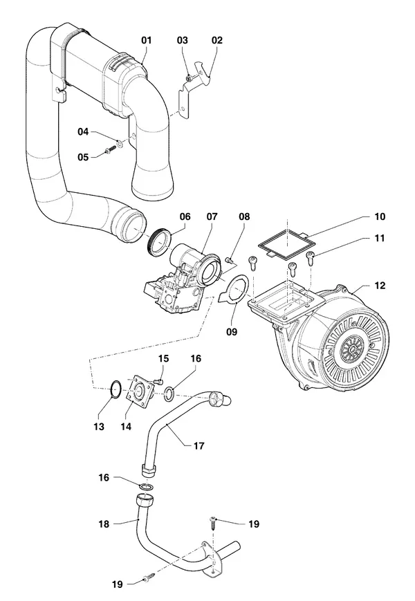 Exploded view Vaillant ecoTEC pro classic VHR CW5 5-3 R4: Gasblok
