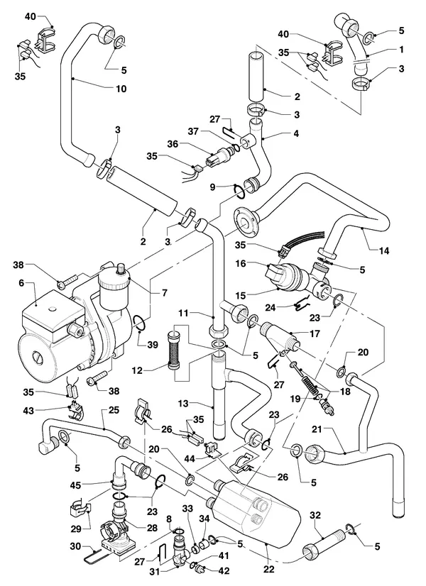 Exploded view Vaillant hrEXCLUSIEF VHR 30: Connection parts