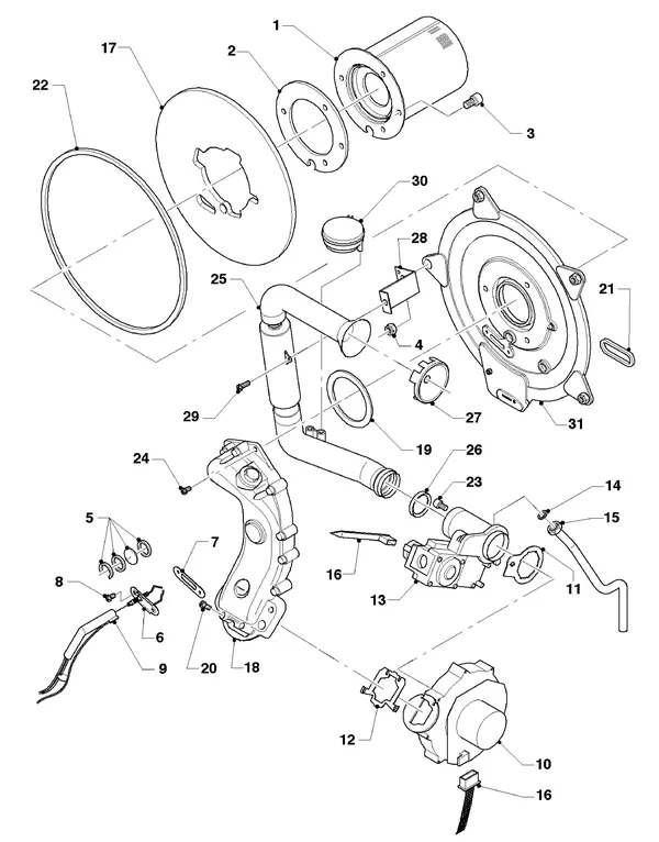 Exploded view Vaillant hrEXCLUSIEF VHR 30: Burner