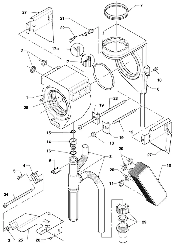 Exploded view Vaillant hrEXCLUSIEF VHR 35/4 C: Warmtewisselaar