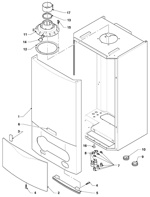 Exploded view Vaillant hrEXCLUSIEF VHR 35 S: Casing parts