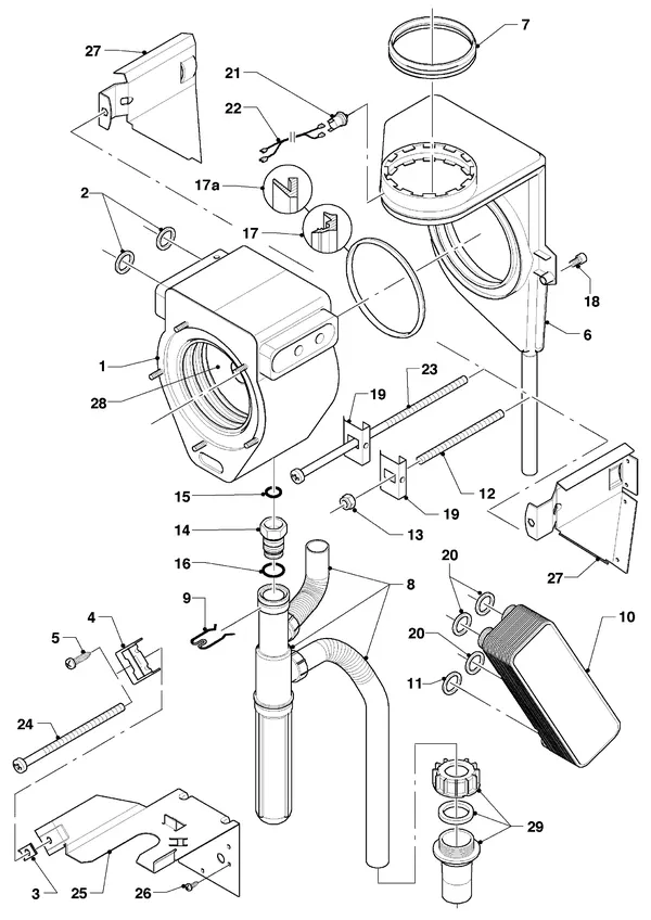 Exploded view Vaillant hrEXCLUSIEF VHR 35 S: Heat exchanger