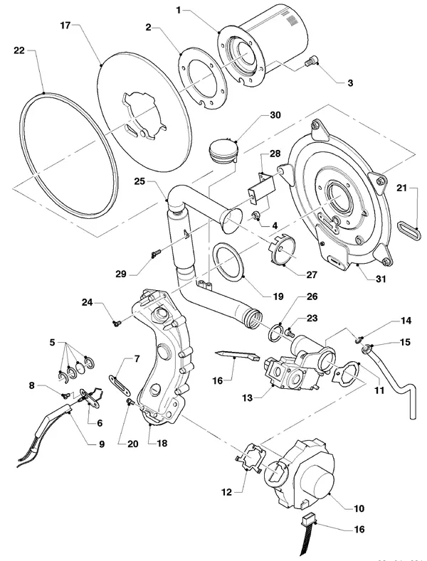 Exploded view Vaillant hrEXCLUSIEF VHR 35 C: Burner