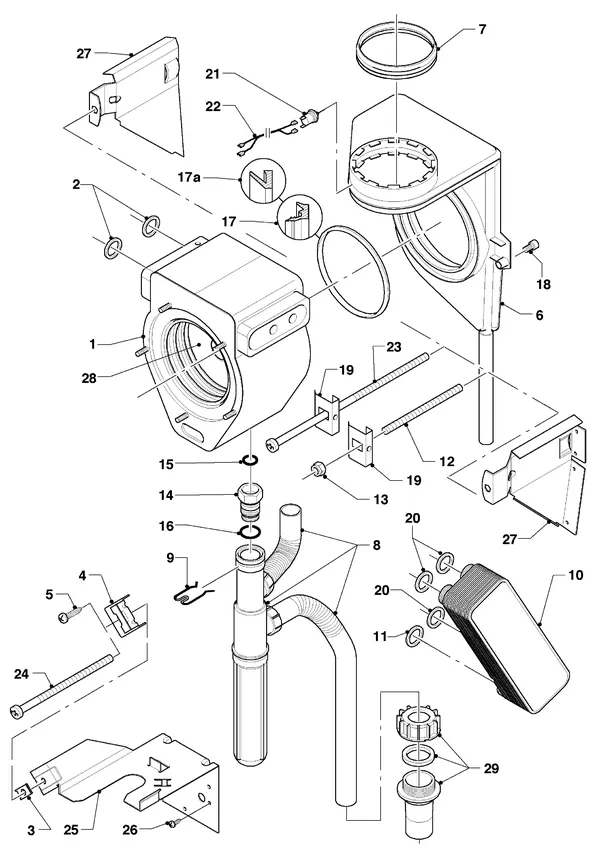 Exploded view Vaillant hrEXCLUSIEF VHR 35 C: Heat exchanger