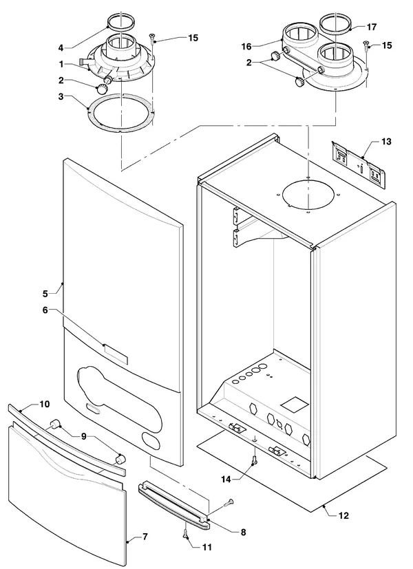 Exploded view Vaillant hrPRO CW 3/3: Casing