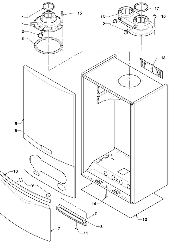Exploded view Vaillant hrPRO CW 4/3 EXP: Casing parts