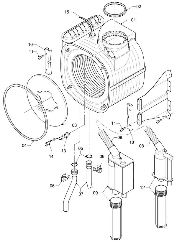 Exploded view Vaillant hrPRO CW 4/3 EXP: Heat exchanger