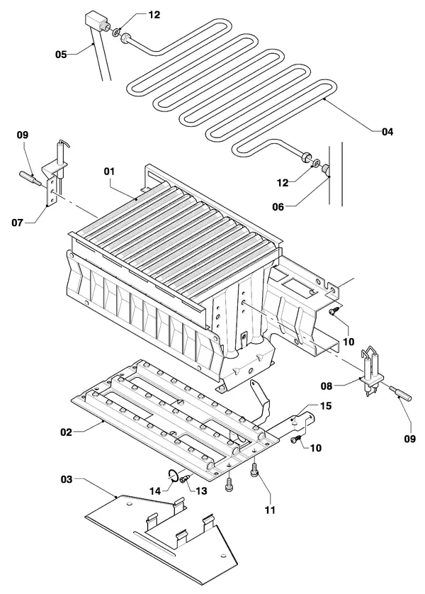 Exploded view Vaillant thermoCOMPACT VC 254/4-7: Burner