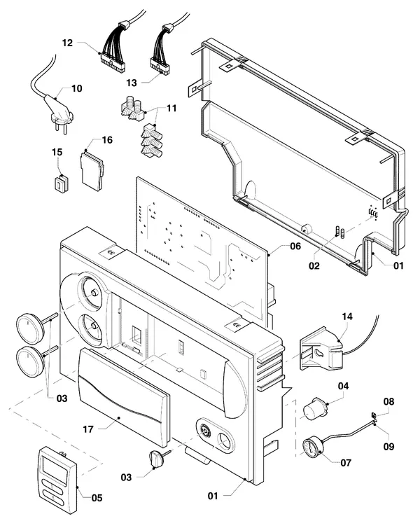 Exploded view Vaillant thermoCOMPACT VC 254/4-7: Electrics