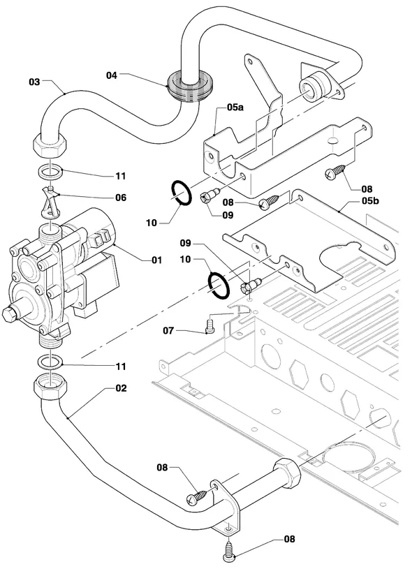 Exploded view Vaillant thermoCOMPACT VC 254/4-7: Gas valve
