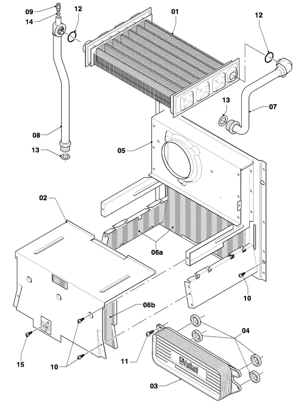Exploded view Vaillant thermoCOMPACT VC 255/4-7 Turbo: Wisselaar